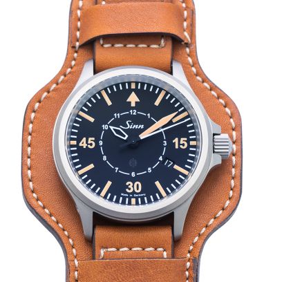 Sinn Instrument Watches 856.012-Leather-Calfskin with leather underlay-CSLC-Mid brown