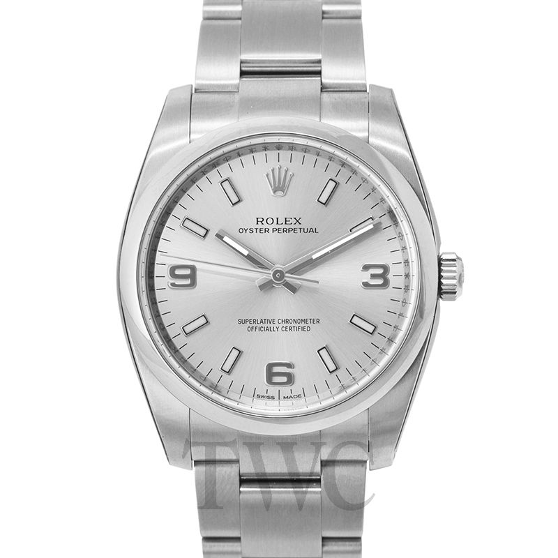 rolex oyster perpetual 34 silver