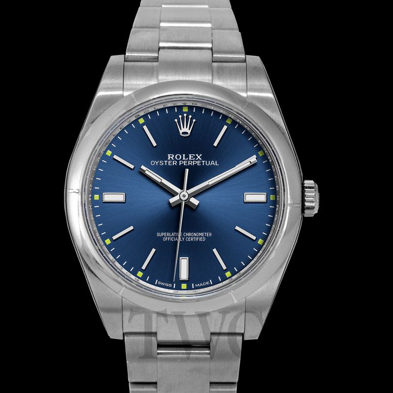 rolex oyster perpetual 39 automatic blue dial mens watch 114300blso