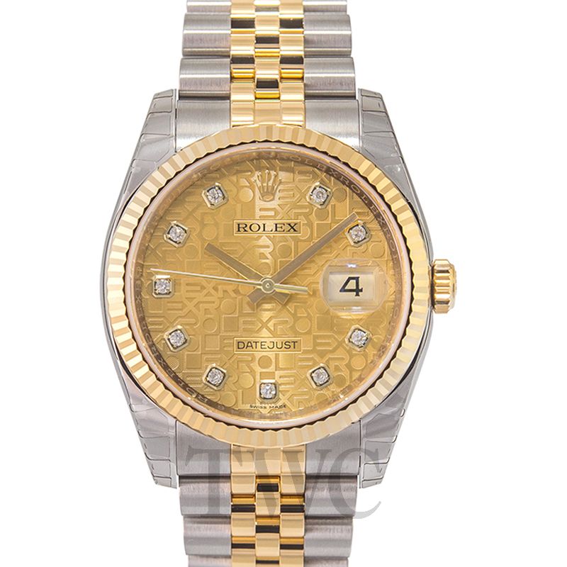 Rolex Oyster Perpetual Datejust 36 Champagne Dial 18K Yellow Gold Automatic  Men's Watch 116238CSJ