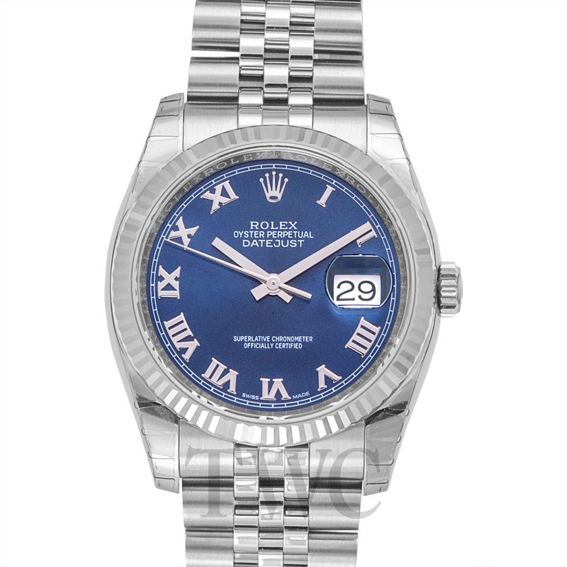 rolex datejust 36 blue roman