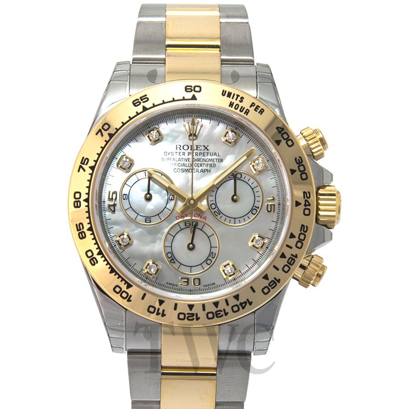 rolex daytona two tone mother of pearl