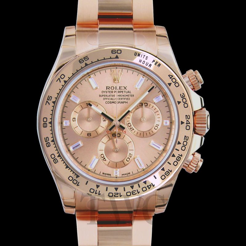 Rolex daytona rose gold baguette new arrivals