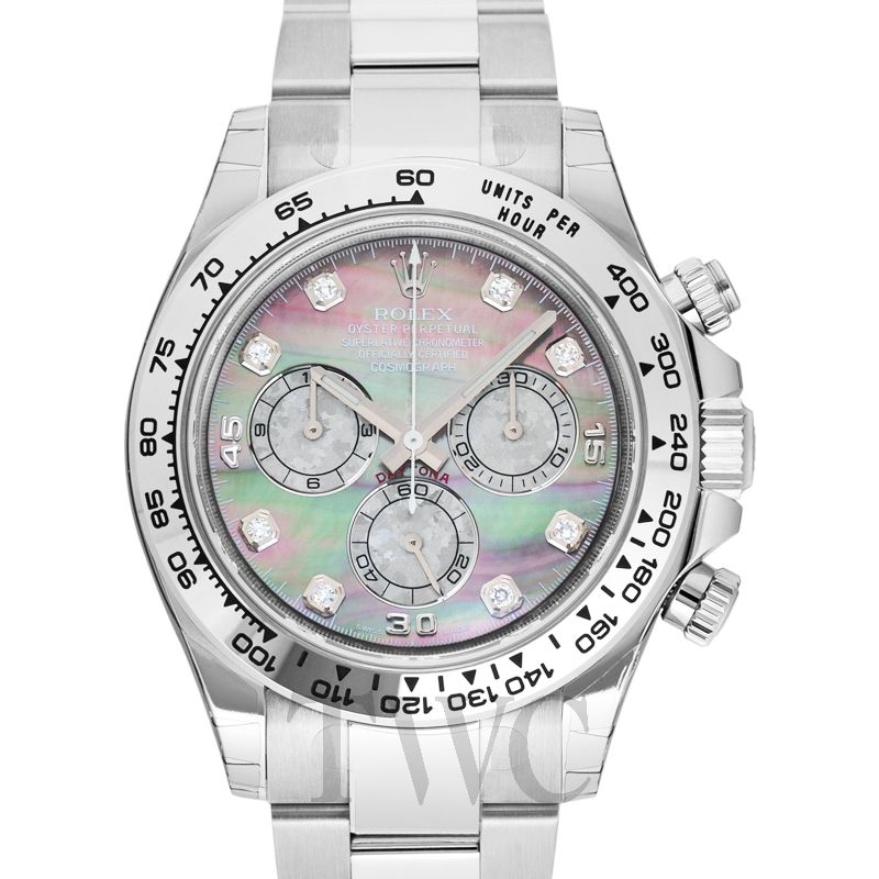 rolex daytona white gold mother of pearl dial