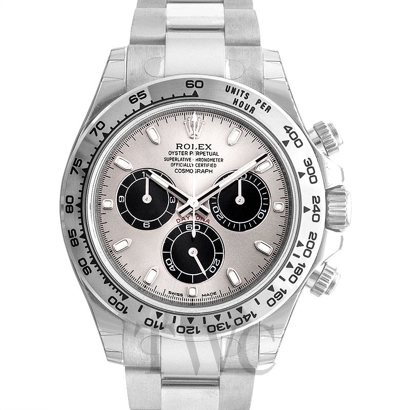 rolex daytona white gold silver dial