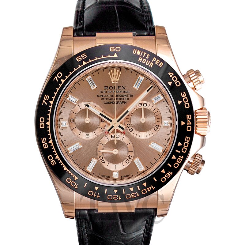 rolex daytona rose gold baguette