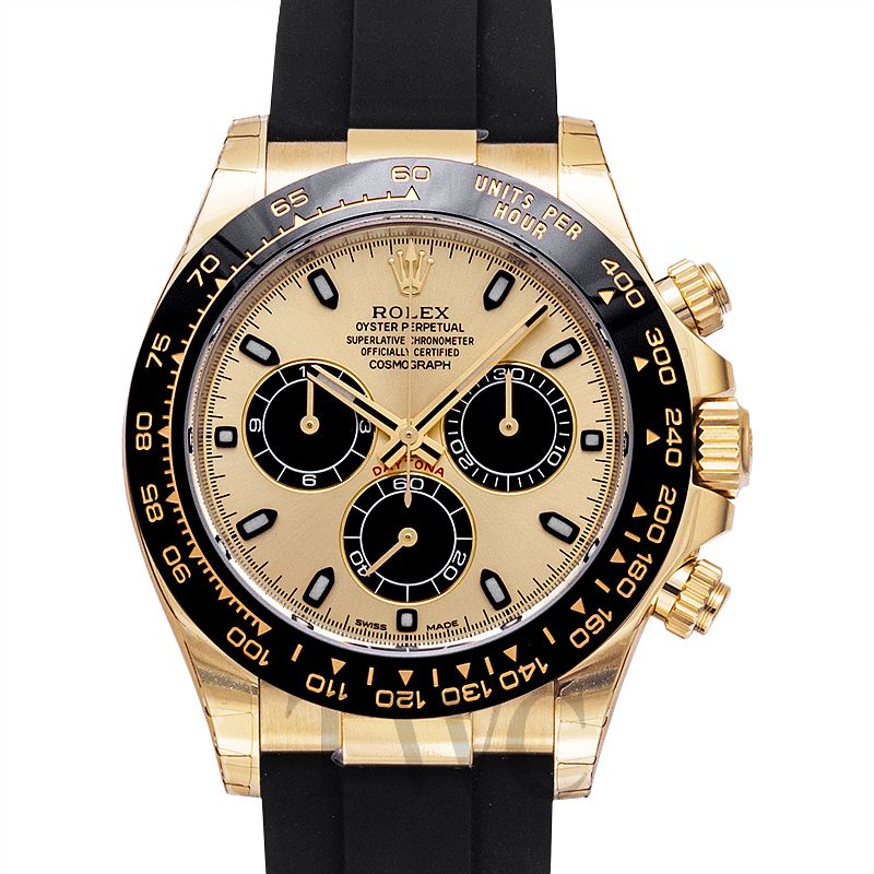 Men's Rolex 40mm Daytona 18K Yellow Gold Watch with Black Leather Strap and White Dial. (Pre-Owned 116518)