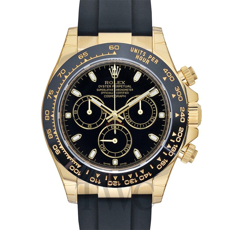 rolex daytona yellow gold black dial