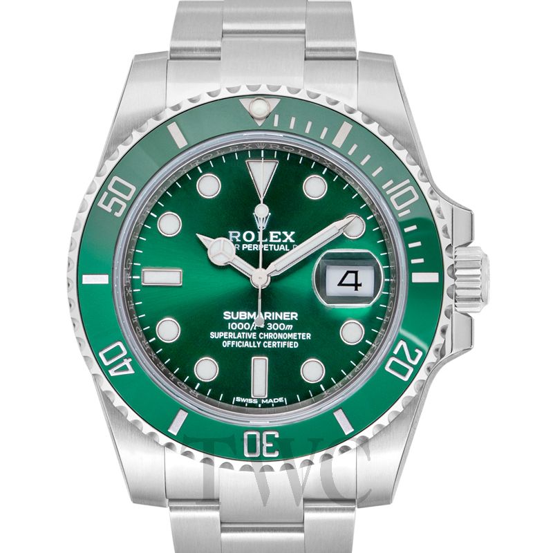 rolex with a green face