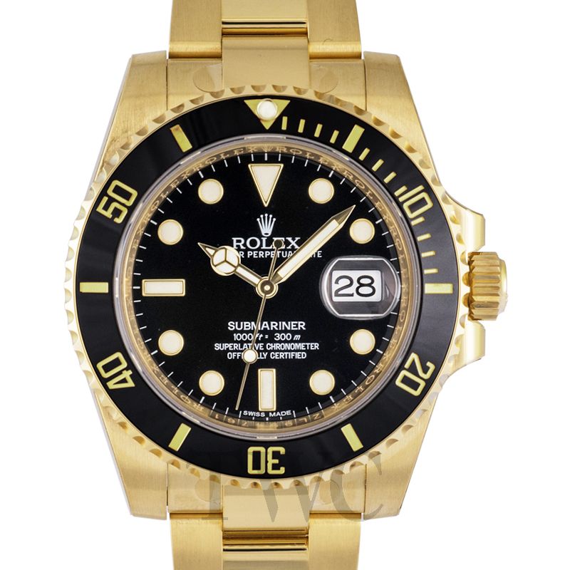 rolex black and gold