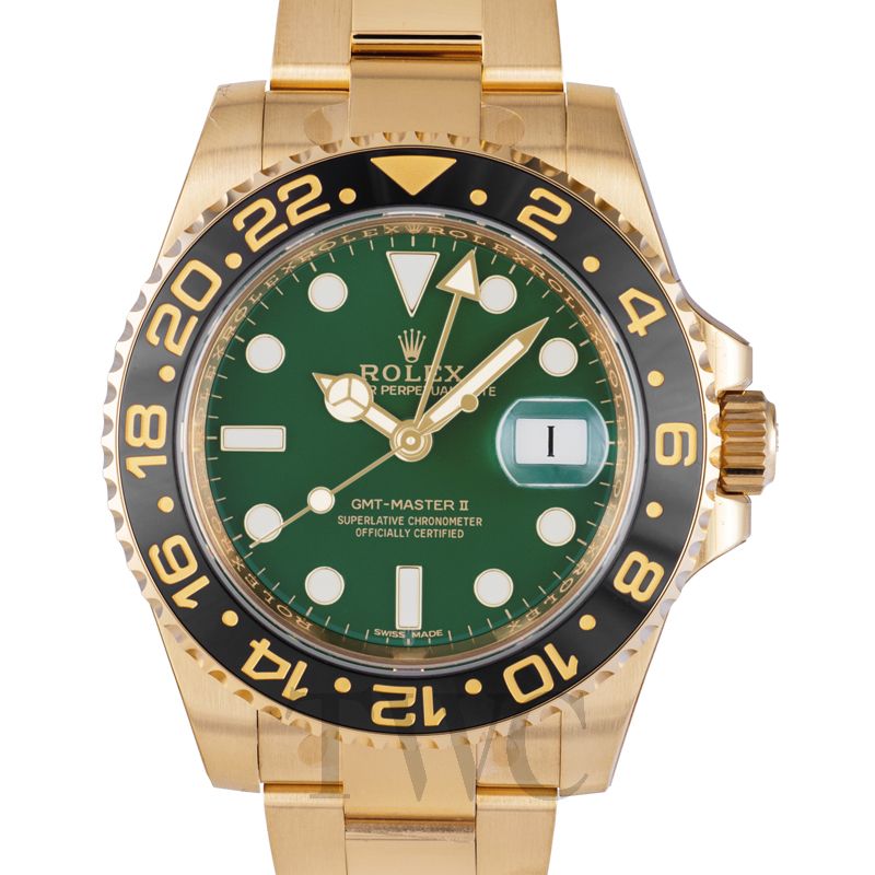 rolex gmt master gold green