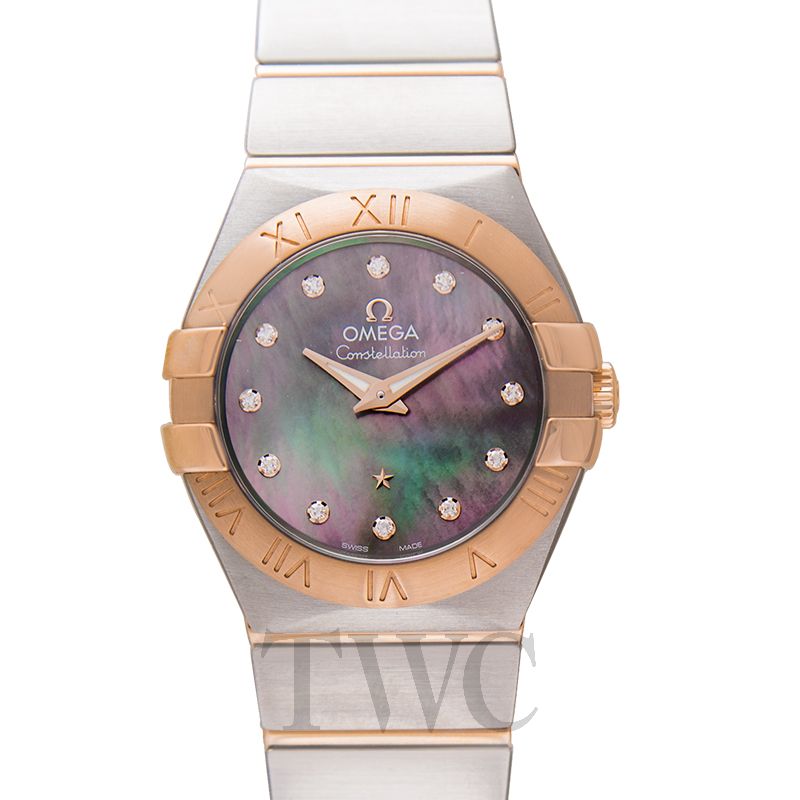 omega rose gold ladies watch