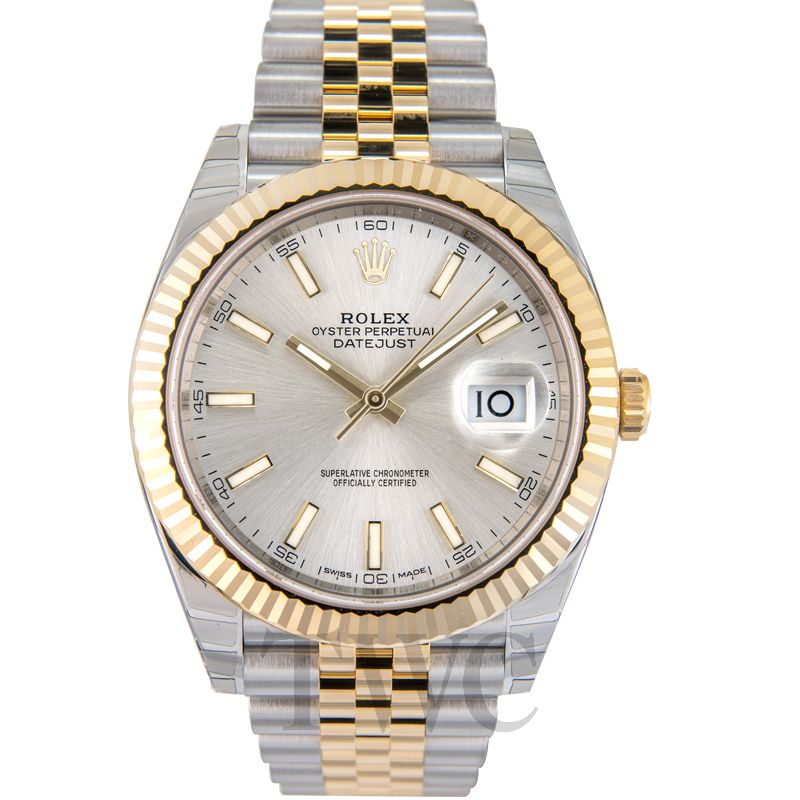 Rolex datejust silver discount gold