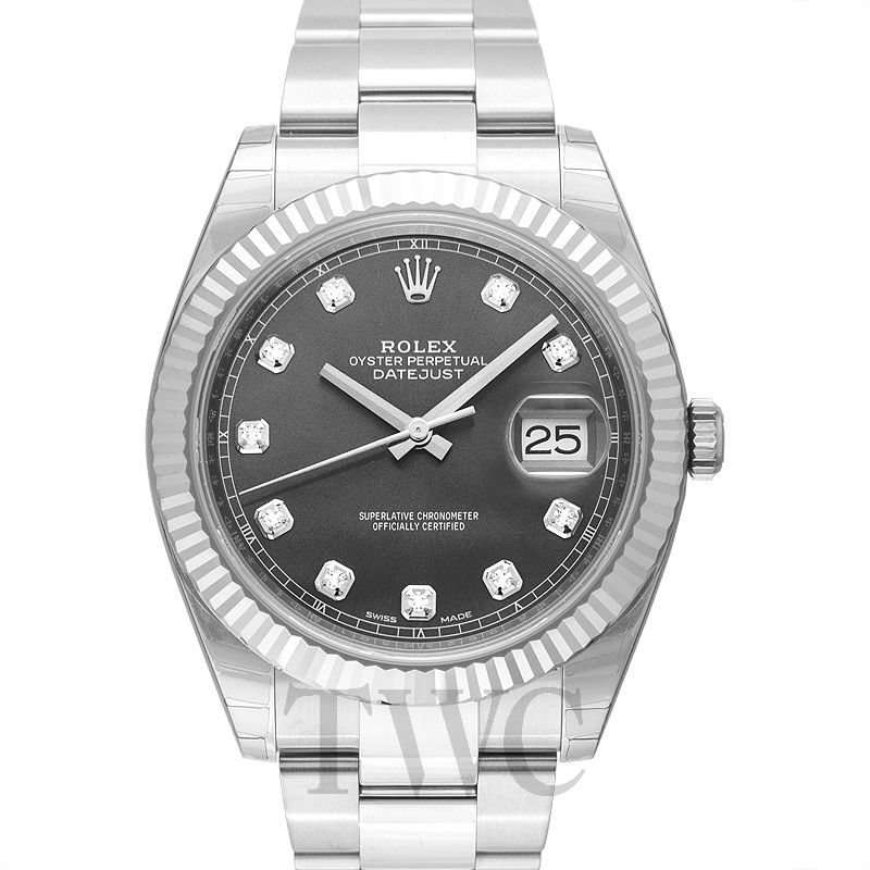 rolex datejust 41 dark rhodium diamond