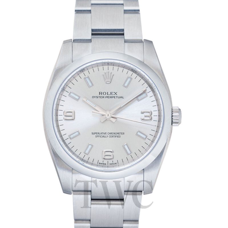 rolex oyster perpetual 34 silver