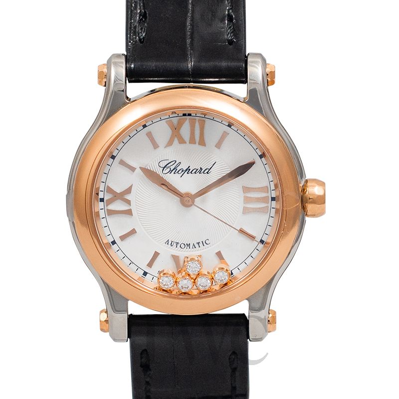 CHOPARD 278573-6013 WHITE DIAL HAPPY SPORT ROSE GOLD 30