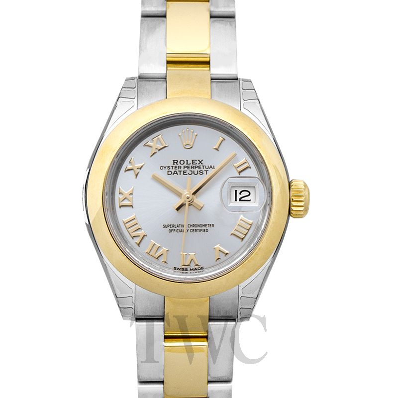 rolex oyster perpetual datejust silver gold