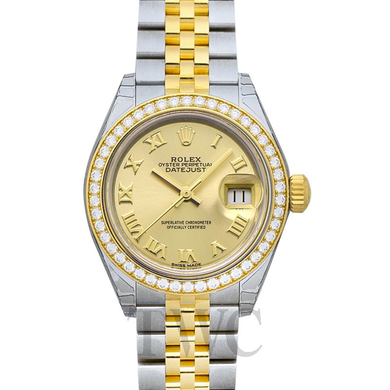 Rolex Lady-Datejust 31mm Yellow Gold & Steel Silver Jubilee Diamond Dial & Fluted Bezel 178273