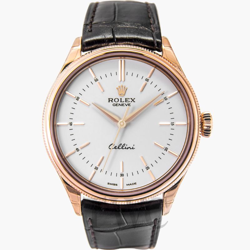 rolex cellini brown leather