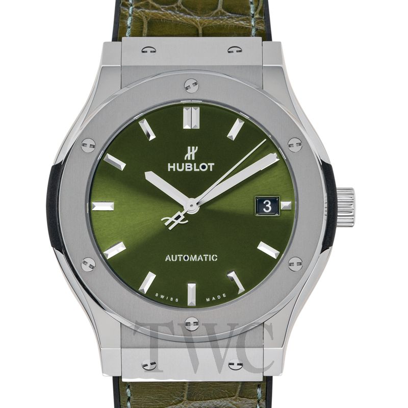 Hublot Classic Fusion Green Dial Titanium Rubber 45mm 511.NX.8970