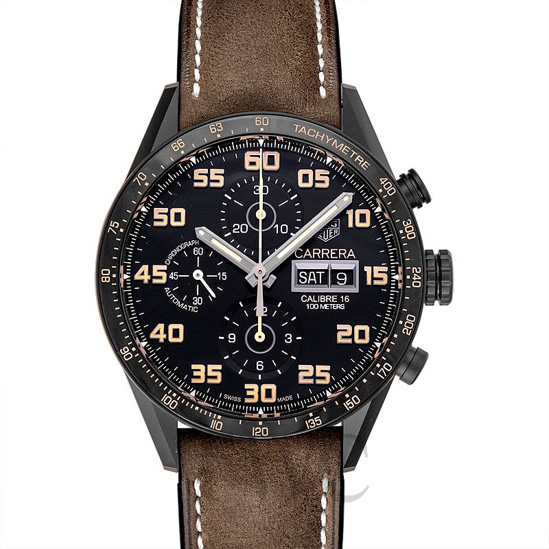 TAG Heuer - Carrera Automatic Chronograph 43mm Brushed-Steel and Leather  Watch - Men - Black TAG Heuer