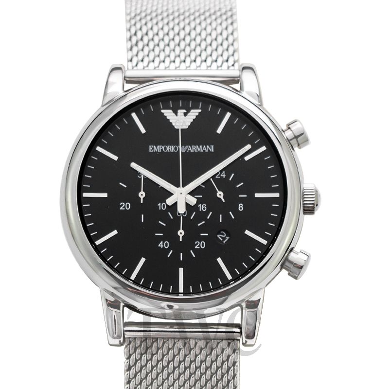emporio armani luigi chronograph black dial men's watch