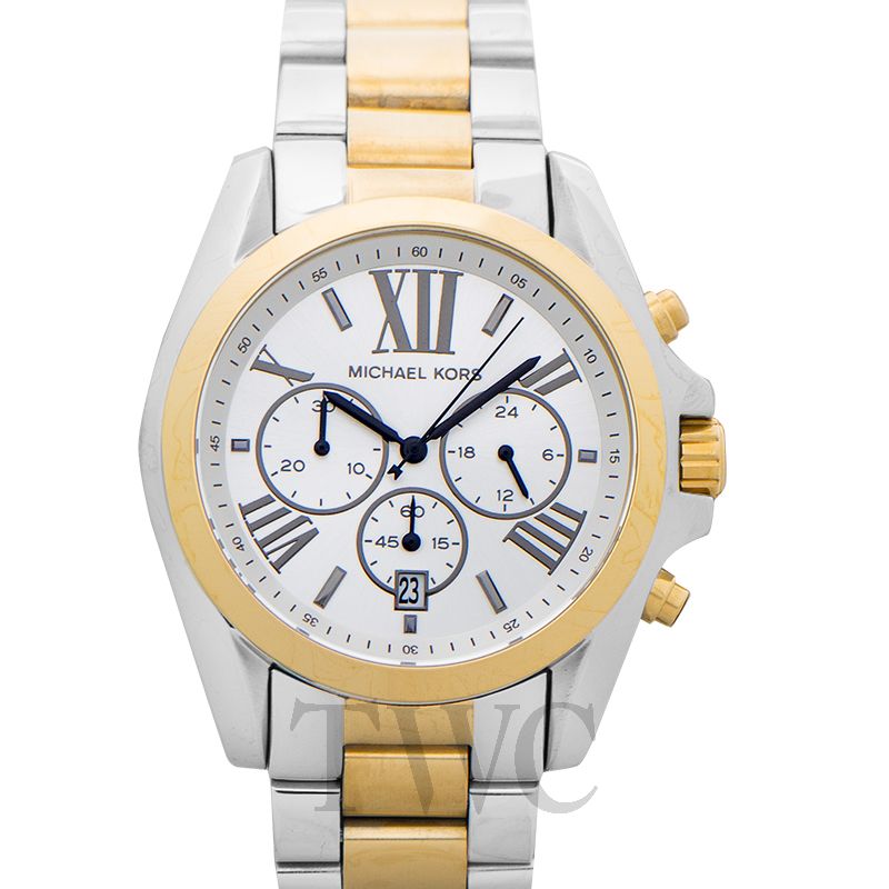 michael kors two tone bradshaw watch