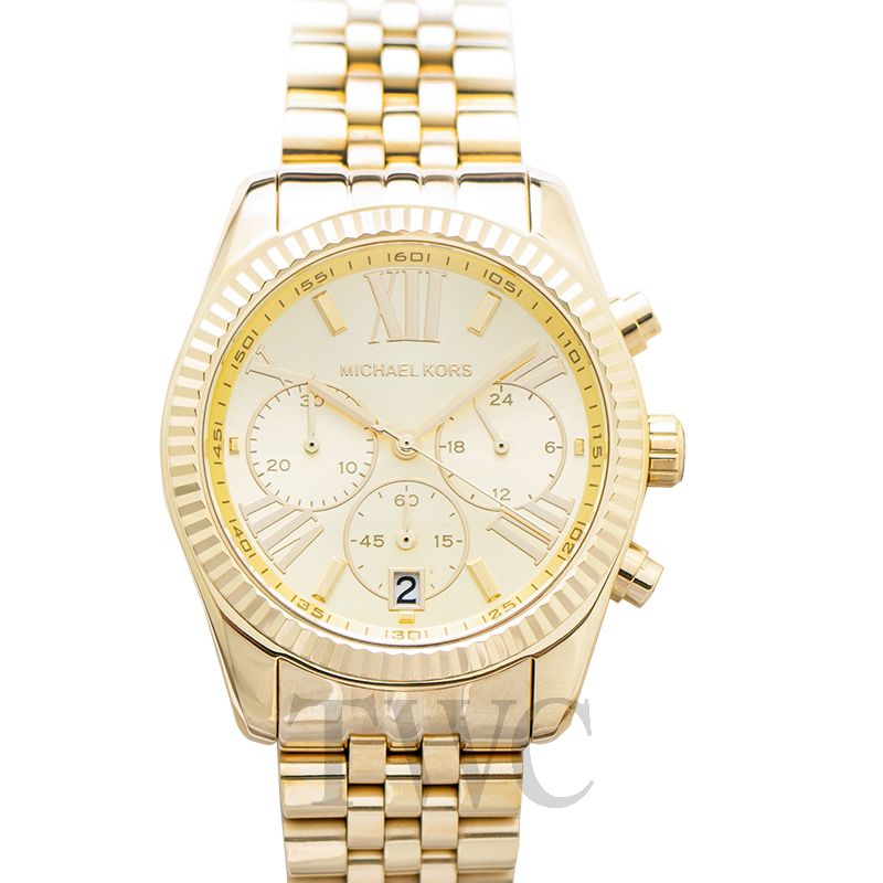 michael kors gold watch with blue face