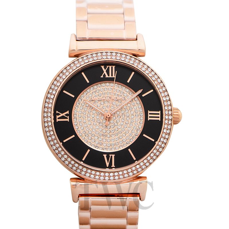 michael kors watch black with crystals