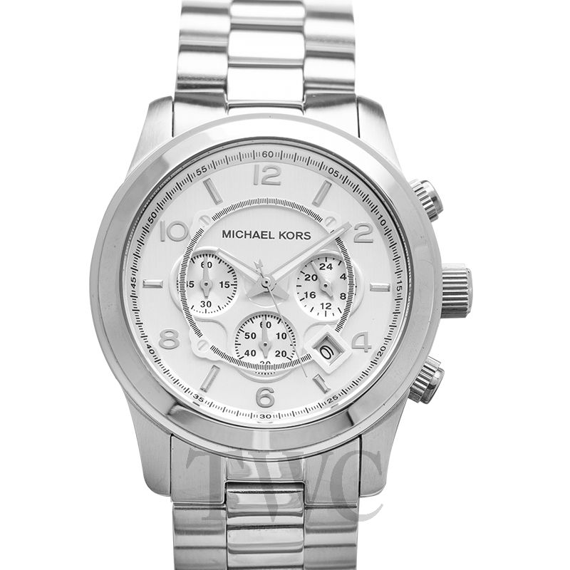 michael kors oversized runway watch silver