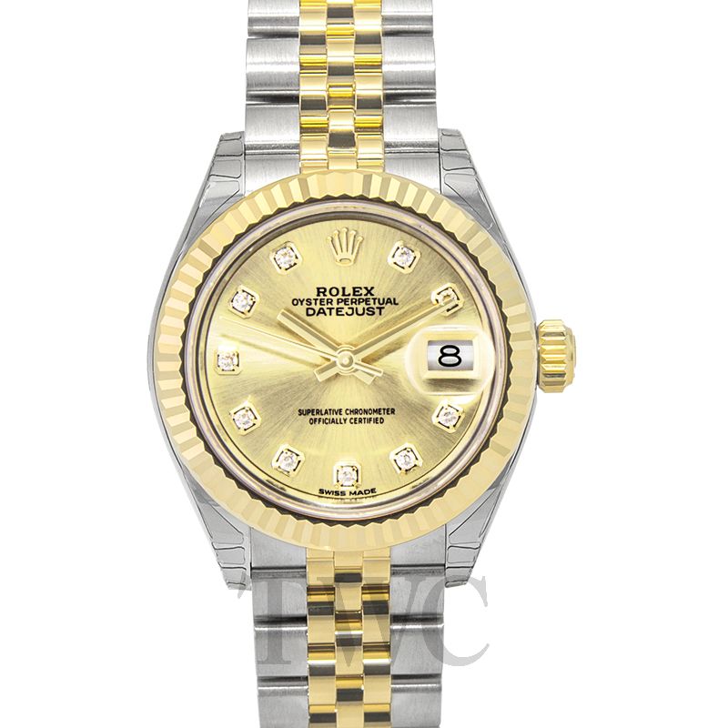 rolex women's datejust two tone