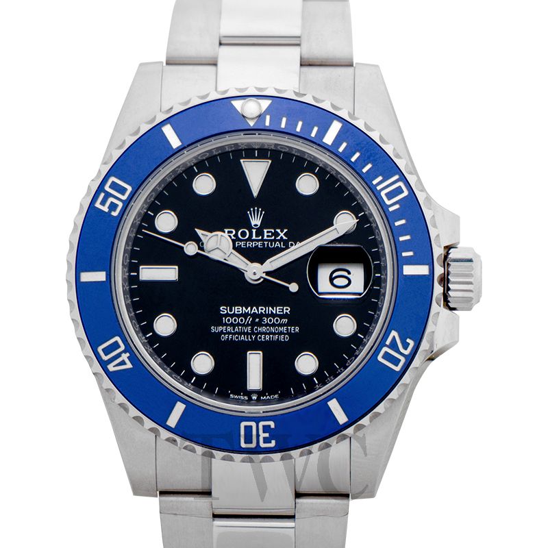 Rolex Stainless Steel Date Submariner with Blue Dial Blue Bezel