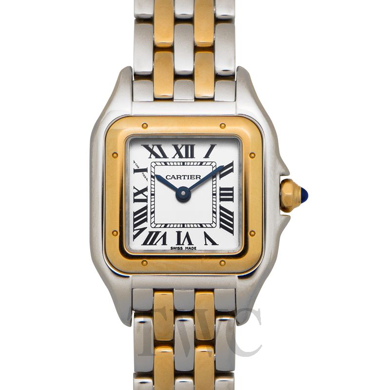 cartier 18k yellow gold stainless steel 22mm panthere quartz watch