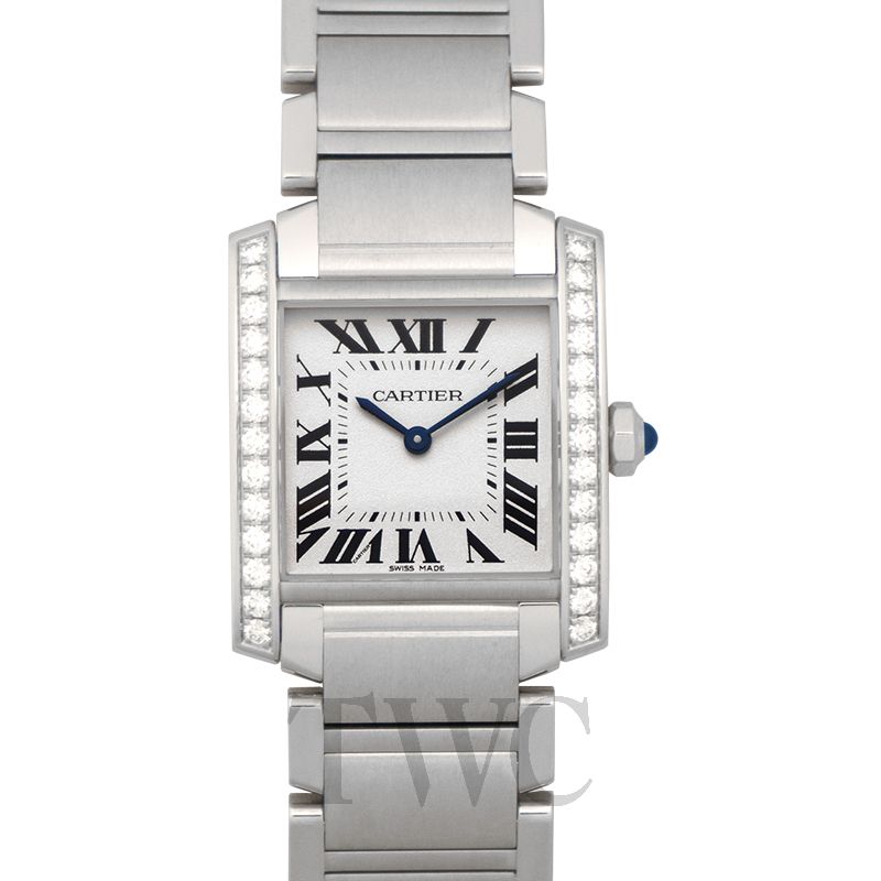 Cartier Tank Francaise Diamond Stainless Steel Women's Watch W4TA0008