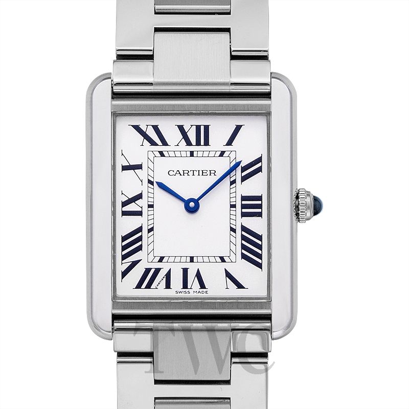 cartier men's stainless steel tank watch