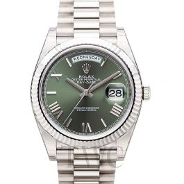 Rolex oyster perpetual day date clearance 40 in 18ct white gold