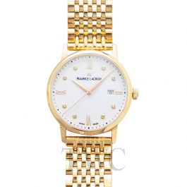 MAURICE LACROIX Women's Watch Analog Leather Gold Brown