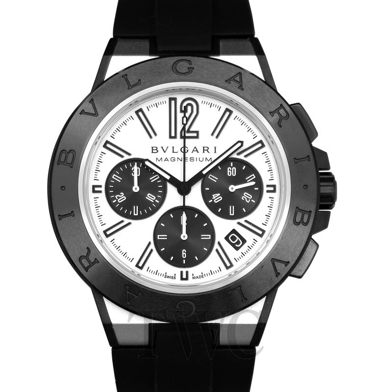 New Bvlgari Chronograph Automatic White Dial Men's Watch 102305 Bvlgari ...