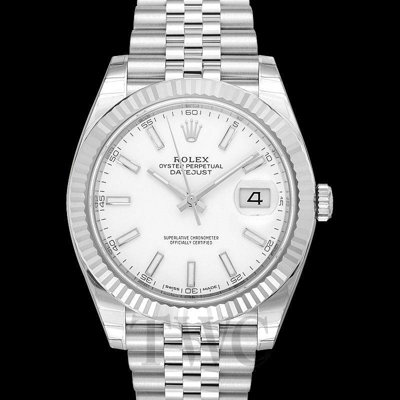 New Datejust 41 White Steel/18k White Gold 41mm 126334 White Jubilee ...