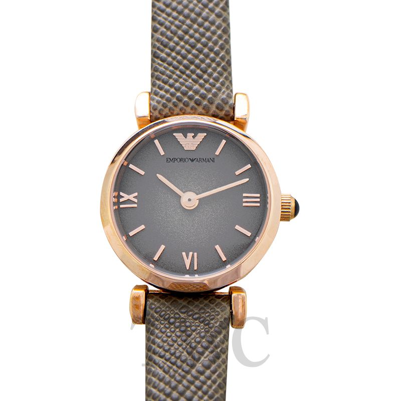 armani ladies watch brown leather strap