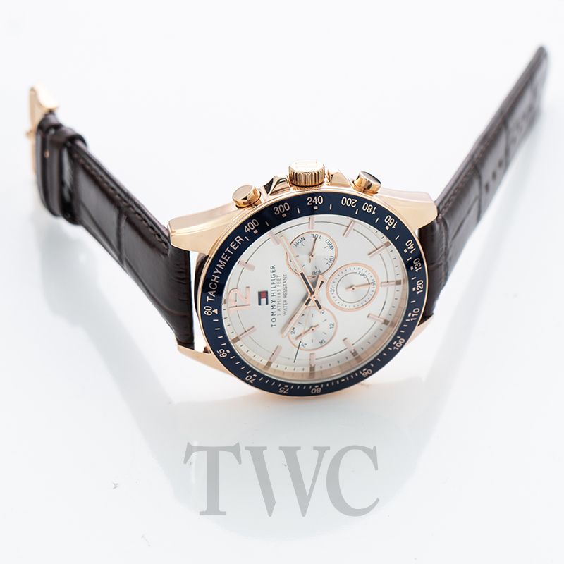 tommy hilfiger luke leather strap watch 1791118