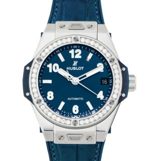 Big Bang Steel Blue Diamonds 38 mm